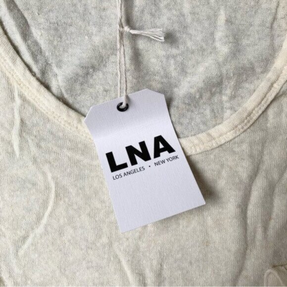 LNA Short Sleeve Torn Pocket Tee Oversized T-Shirt Scoop Neck Size XS - Picture 8 of 11